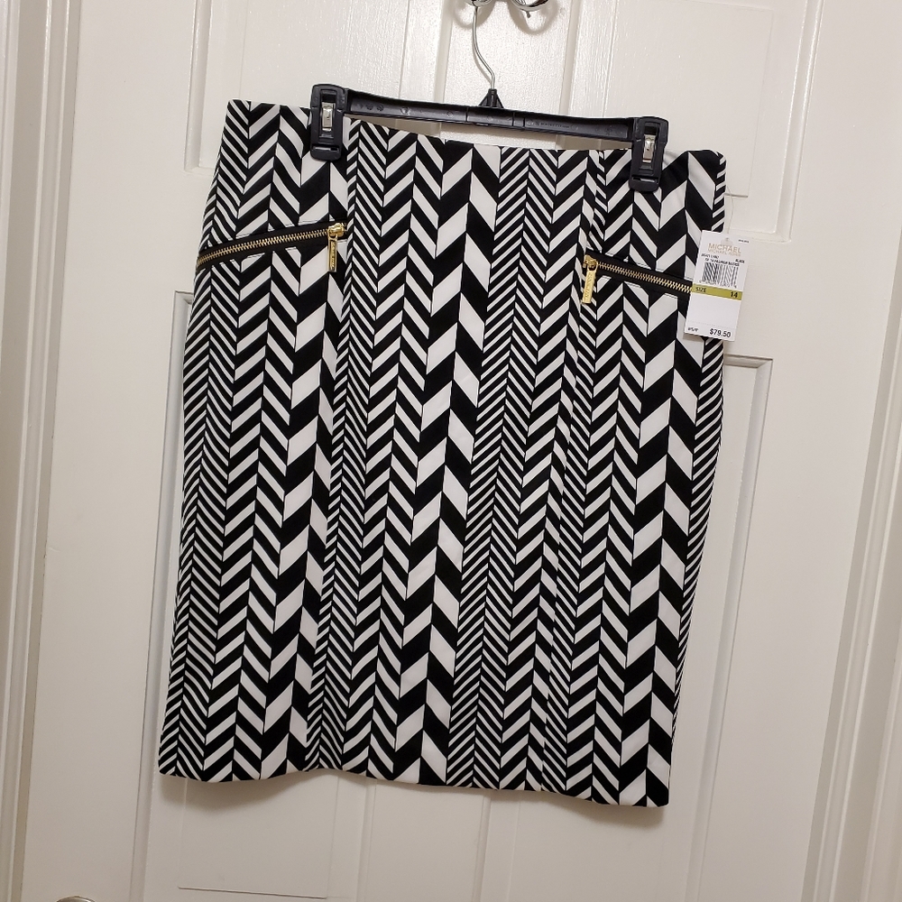 NWT Michael Kors black and white pencil sk…